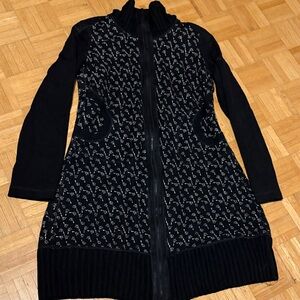 Beate Heymann Black and White Patterned Long coat